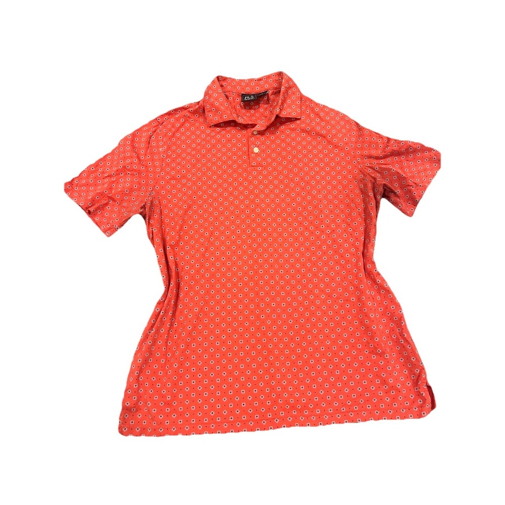JOS A BANK Traveler Collection Polo Shirt Mens Medium Pink/Orange Golf Dadcore